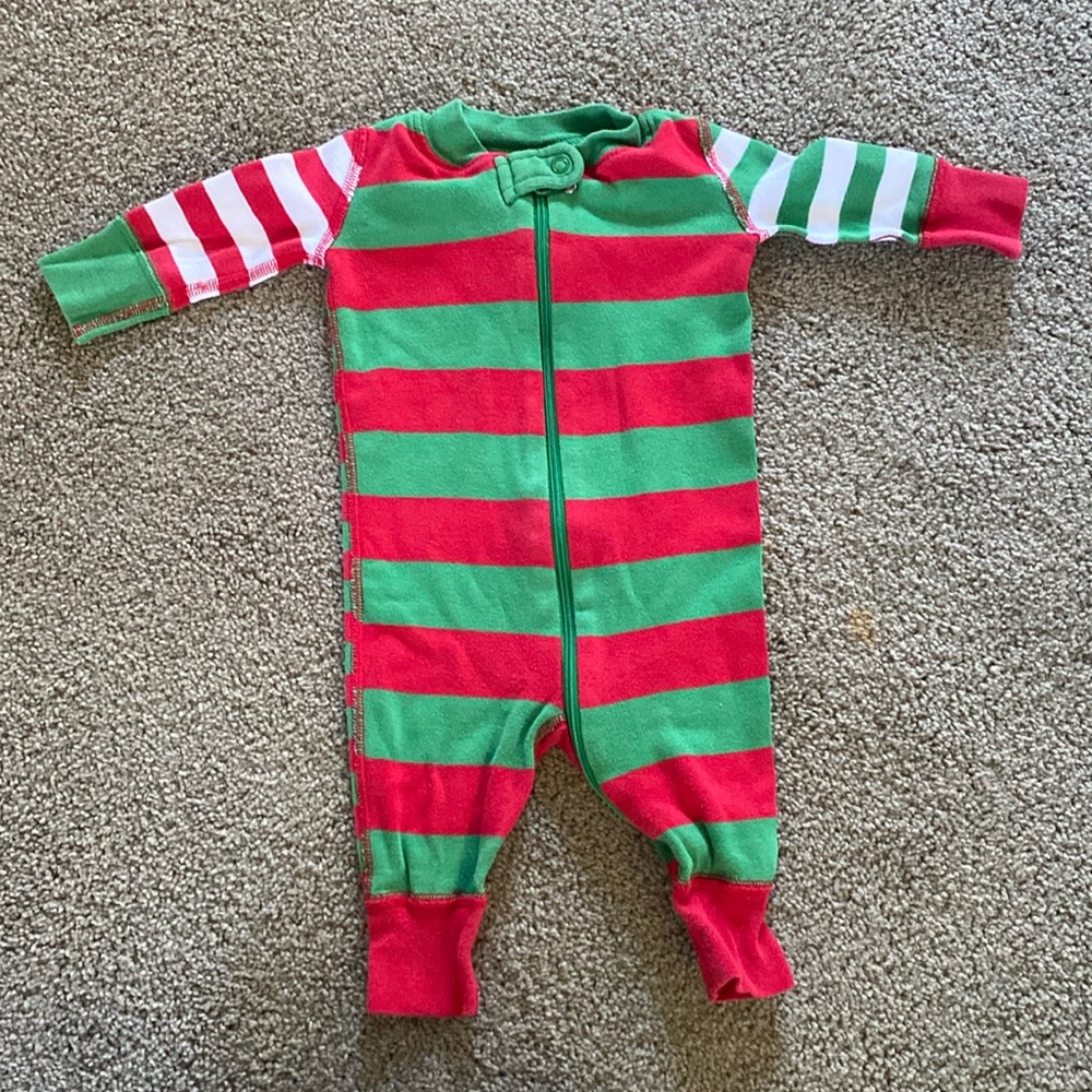 Hanna Andersson Christmas Stripe Onesie